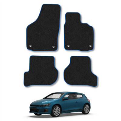 Car Mat Co Vw Scirocco 2008-2017 Car Mats Blue Trim Carpet Tailored  Easy Clean Clips from B&Q