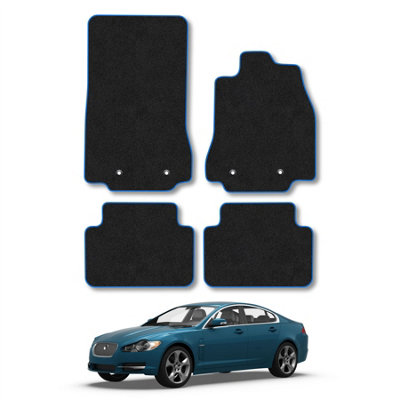 Car Mat Co Jaguar Xf 2008-2015 Car Mats Blue Trim Carpet Tailored Fit Easy Clean With Clips from B&Q