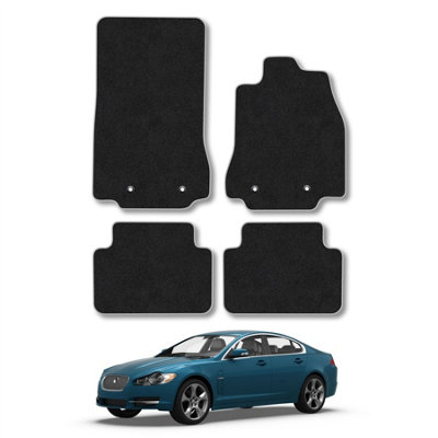 Car Mat Co Jaguar Xf 2008-2015 Car Mats Grey Trim Carpet Tailored Fit Easy Clean With Clips from B&Q