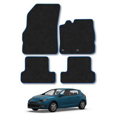 Car Mat Co Renault Megane 2008-2016 Car Mats Blue Trim Carpet Tailored  Easy Clean Clips from B&Q