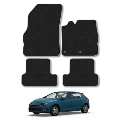 Car Mat Co Renault Megane 2008-2016 Car Mats Grey Trim Carpet Tailored  Easy Clean Clips from B&Q