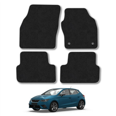 Car Mat Co Seat Ibiza (2017+) Car Mats Grey Trim Carpet Tailored Fit Easy Clean With Clips from B&Q