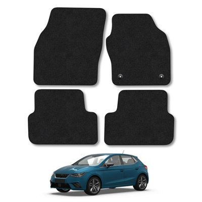 Car Mat Co Seat Ibiza (2017+) Car Mats Black Carpet Tailored Fit Easy Clean With Clips from B&Q