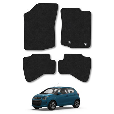 Car Mat Co Citroen C1 2014+ (Hook Clip) Car Mats Black Carpet Tailored  Easy Clean Clips from B&Q