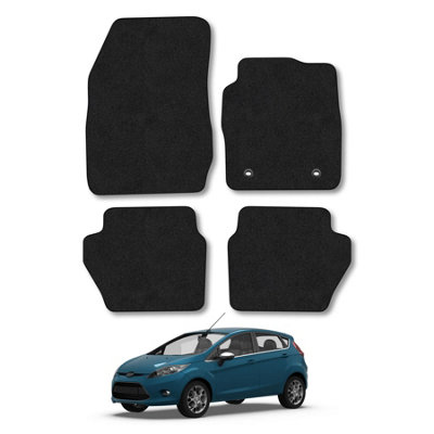 Car Mat Co Ford Fiesta 2008-2011 (Mk6) Car Mats Black Carpet Tailored  Easy Clean Clips from B&Q