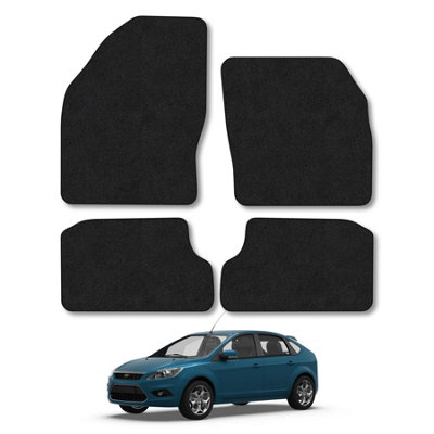 Car Mat Co Ford Focus 2005-2011 (Mk2) Car Mats Black Carpet Tailored  Easy Clean Clips from B&Q