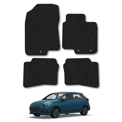 Car Mat Co Hyundai I20 2015-2020 (Press Stud) Car Mats Black Carpet Tailored  Easy Clean from B&Q