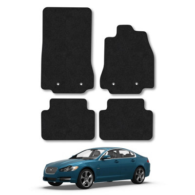 Car Mat Co Jaguar Xf (2008-2015) Car Mats Black Carpet Tailored Fit Easy Clean With Clips from B&Q