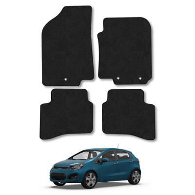 Car Mat Co Kia Rio (2011-2017) Car Mats Black Carpet Tailored Fit Easy Clean With Clips from B&Q