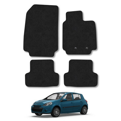 Car Mat Co Renault Clio (2006-2013) Car Mats Black Carpet Tailored Fit Easy Clean With Clip from B&Q