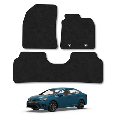 Car Mat Co Toyota Avensis 2011-2018 Car Mats Black Carpet Tailored  Easy Clean Clips from B&Q