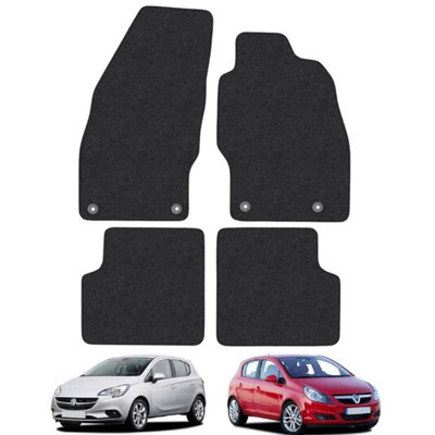 Car Mat Co Vauxhall Corsa D/e 2006-2019 Car Mats Black Carpet Tailored  Easy Clean Clips from B&Q