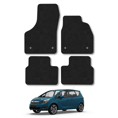 Car Mat Co Vauxhall Meriva B 2010-2017 Car Mats Black Carpet Tailored  Easy Clean Clips from B&Q