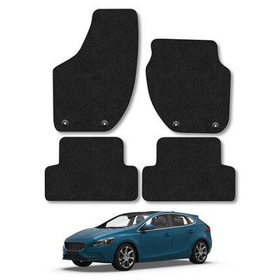 Car Mat Co Volvo V40 2012-2019 (4 Clip) Car Mats Black Carpet Tailored  Easy Clean Clips from B&Q