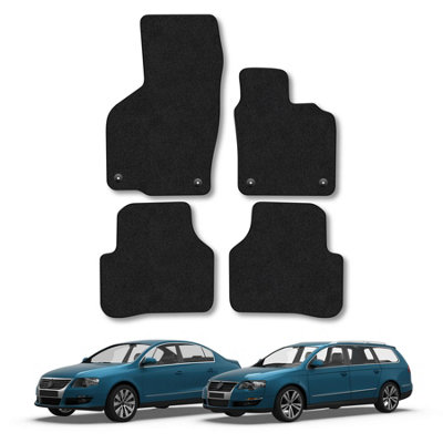 Car Mat Co Vw Passat (2005-2011) Car Mats Black Carpet Tailored Fit Easy Clean With Clips from B&Q