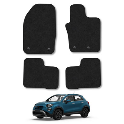 Car Mat Co Fiat 500X (2016+) Car Mats Black Carpet Tailored Fit Easy Clean With Clips from B&Q