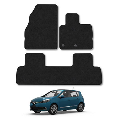 Car Mat Co Renault Scenic 2009-2016 Car Mats Black Carpet Tailored  Easy Clean Clips from B&Q