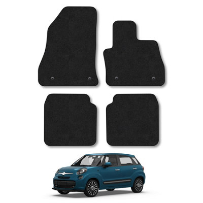 Car Mat Co Fiat 500L (2014+) Car Mats Black Carpet Tailored Fit Easy Clean With Clips from B&Q