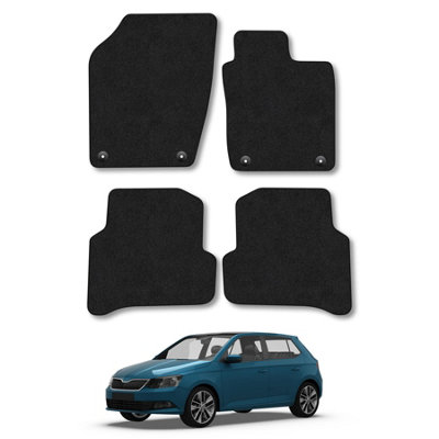 Car Mat Co Skoda Fabia (2015-2021) Car Mats Black Carpet Tailored Fit Easy Clean With Clips from B&Q