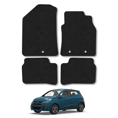 Car Mat Co Hyundai I10 (2014-2020) Car Mats Black Carpet Tailored Fit Easy Clean With Clips from B&Q