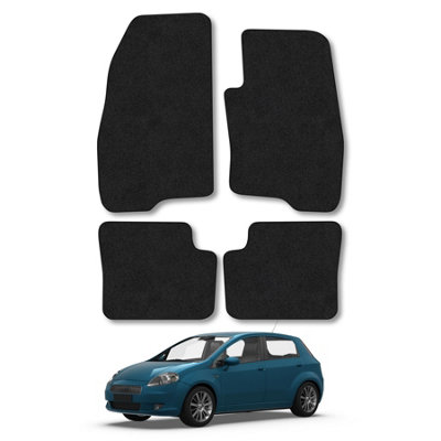Car Mat Co Fiat Grande Punto 2006-2012 Car Mats Black Carpet Tailored  Easy Clean Clips from B&Q