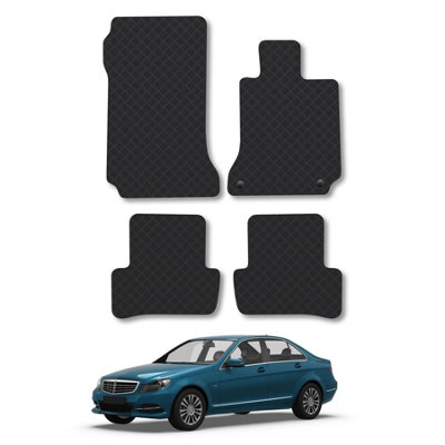 B&Q -  Mercedes C-Class 2007-2015 (W204) (Auto) (Saloon  Estate) Rubber Car Mats
