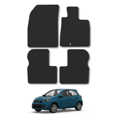 Car Mat Co Nissan Micra (2010-2017) Rubber Car Mats Heavy-Duty Tailored Fit With Clips from B&Q