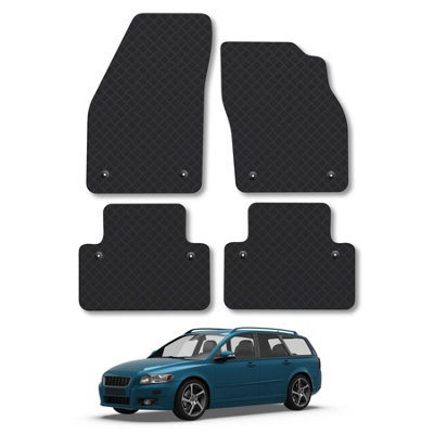 Car Mat Co Volvo V50 (2004-2012) (Manual) Rubber Car Mats Heavy-Duty Tailored Fit from B&Q