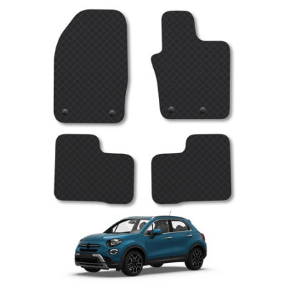 Car Mat Co Fiat 500X  (2016+) Rubber Car Mats Heavy-Duty Tailored Fit Waterproof Durable from B&Q