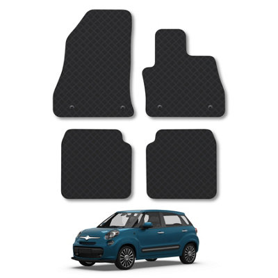 Car Mat Co Fiat 500L (2014+) Rubber Car Mats Heavy-Duty Tailored Fit Waterproof Durable from B&Q
