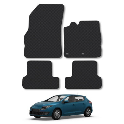 Car Mat Co Renault Megane (2008-2016) Rubber Car Mats Heavy-Duty Tailored Fit With Clips from B&Q