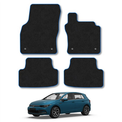 Car Mat Co Vw Golf Mk8 (2019+) Car Mats Blue Trim Carpet Tailored Fit Easy Clean With Clips from B&Q