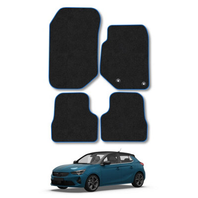 Car Mat Co Vauxhall Corsa F 2020+ Car Mats Blue Trim Carpet Tailored  Easy Clean Clips from B&Q