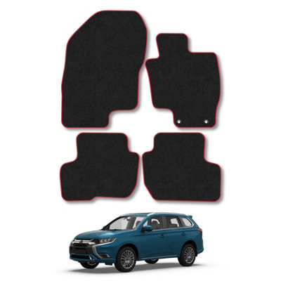 Car Mat Co Mitsubishi Outlander (Phev) 2014-2021 Car Mats Red Trim Carpet Tailored Fit from B&Q