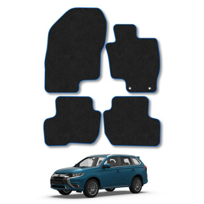 Car Mat Co Mitsubishi Outlander (Phev) 2014-2021 Car Mats Blue Trim Carpet Tailored Fit from B&Q