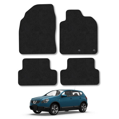 Car Mat Co Nissan Qashqai 2007-2014 Car Mats Black Carpet Tailored  Easy Clean Clips from B&Q