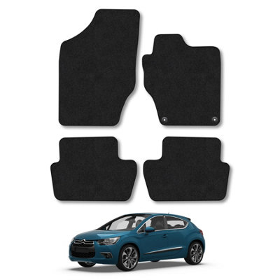 Car Mat Co Citroen Ds4 (2011-2015) Car Mats Black Carpet Tailored Fit Easy Clean With Clips from B&Q