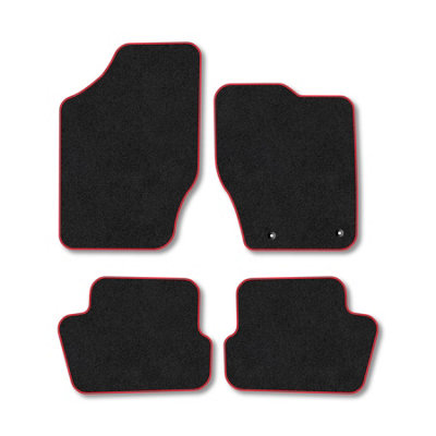 Car Mat Co Citroen C4 2004-2010 Car Mats Red Trim Carpet Tailored Fit Easy Clean With Clips from B&Q