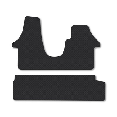 B&Q -  Volkswagen Transporter Floor Mats For 2003-2015 T5 Kombi Double Seat (Rubber)