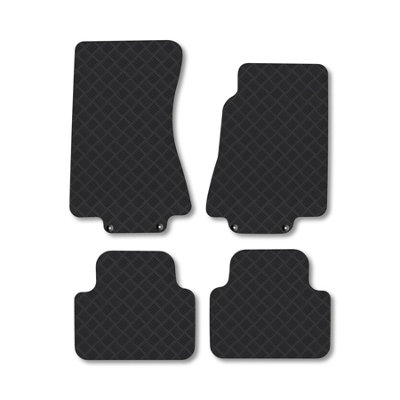 B&Q -  Rubber Car Mats For Jaguar Xj8 (2003-2009) (Swb) Tailored Fit Heavy-Duty Durable