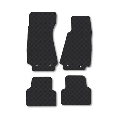 B&Q -  Jaguar Xj8 (2003-2009) (Lwb) Rubber Car Mats Heavy-Duty Tailored Fit With Clips