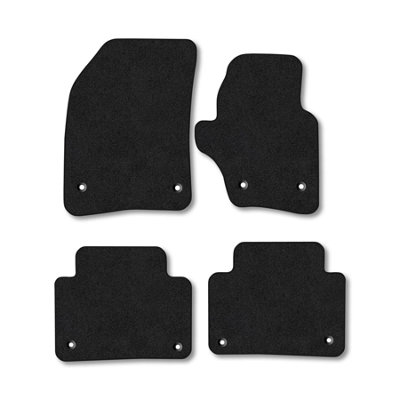 Car Mat Co Vw Touareg (2003-2010) Car Mats Black Carpet Tailored Fit Easy Clean With Clips from B&Q