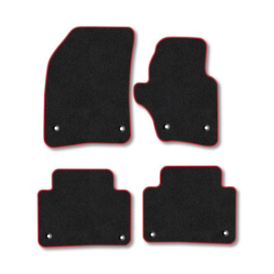 Car Mat Co Vw Touareg 2003-2010 Car Mats Red Trim Carpet Tailored Fit Easy Clean With Clips from B&Q