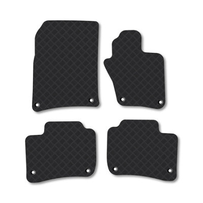 Car Mat Co Porsche Cayenne (2010-2018) Rubber Car Mats Heavy-Duty Tailored Fit With Clips from B&Q