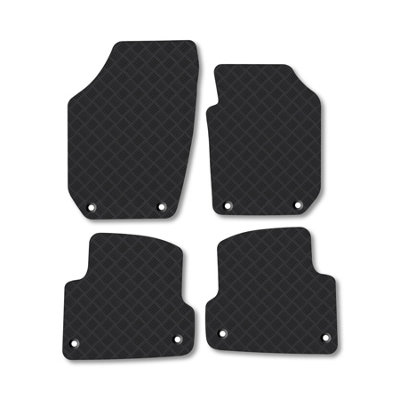 Car Mat Co Skoda Roomster (2006-2015) Rubber Car Mats Heavy-Duty Tailored Fit With Clips from B&Q