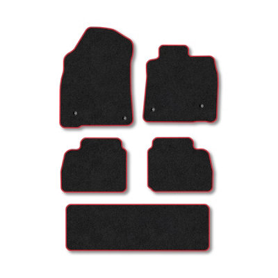 Car Mat Co Toyota Land Cruiser 2010-2012 (V8) Car Mats Red Trim Carpet Tailored from B&Q