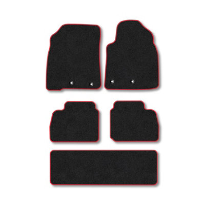 Car Mat Co Toyota Land Cruiser 2012-2020 (V8) Car Mats Red Trim Carpet Tailored from B&Q