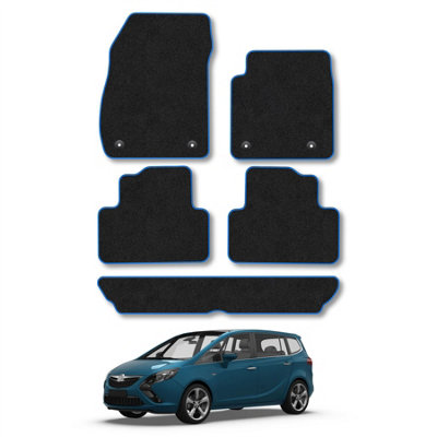 Car Mat Co Vauxhall Zafira C 2012-2018 (7 Seat Tourer) Car Mats Blue Trim Carpet Tailored from B&Q