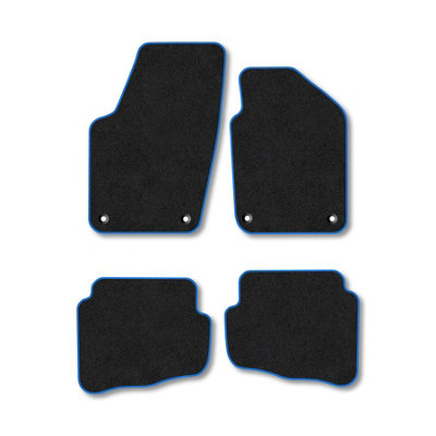 B&Q -  Vw Fox (2006-2012) Car Mats Blue Trim Carpet Tailored Fit Easy Clean With Clips