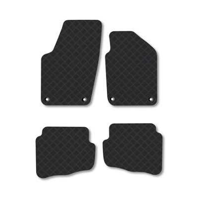 B&Q -  Vw Fox (2006-2012) Rubber Car Mats Heavy-Duty Tailored Fit Waterproof Durable